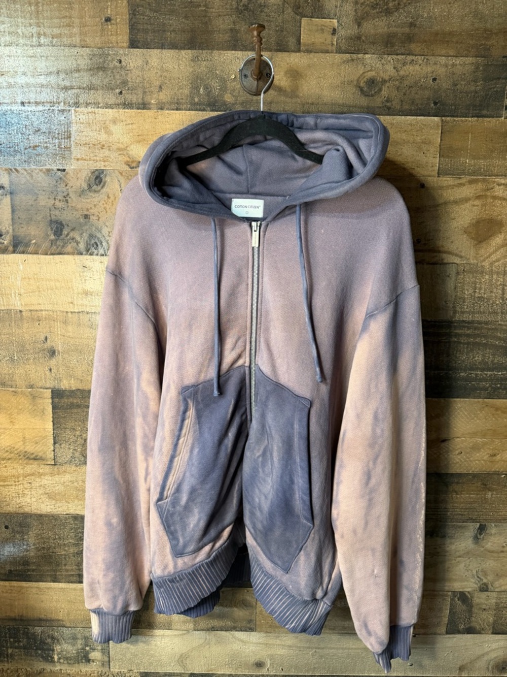 Cotton Citizen Bronx Zip Hoodie - Vintage Wash Purple/Rose small